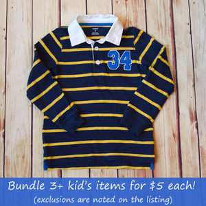 Carter's Striped Long Sleeve Polo Size 7